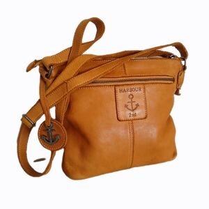 Harbour 2nd light brown leather crossbody purse travel bag
